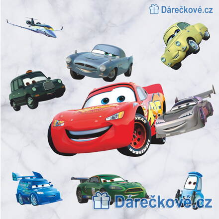 Cars samolepka na zeď – McQueen a kamarádi, vel. 60x45