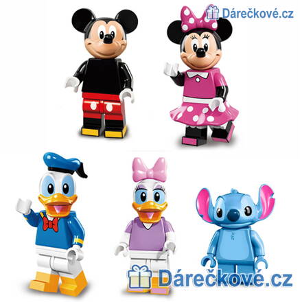 Figurky Mickey Mouse + Stitch, 5ks, kompatibilní s Lego 