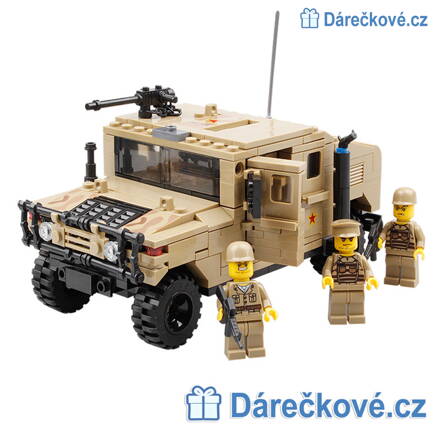 Vojenské vozidlo Hummer H1, 420 dílků, kompatibilní s Lego