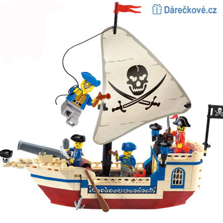 Pirátská loď, 188 dílků, kompatibilní s lego