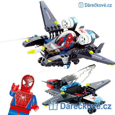 Spiderman a stíhací letadlo, 112 dílků, kompatibilní s Lego