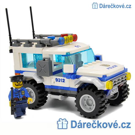 Policejní terénní auto s policistou, 163 dílků, kompatibilní s Lego