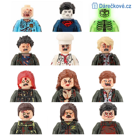 12 ks figurek zombie, kompatibilní s Lego