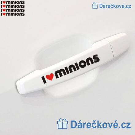 Samolepka Mimoň na auto na kliku dveří - I love Minions, 4ks