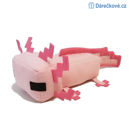 Růžový Axolotl Minecraft 30cm