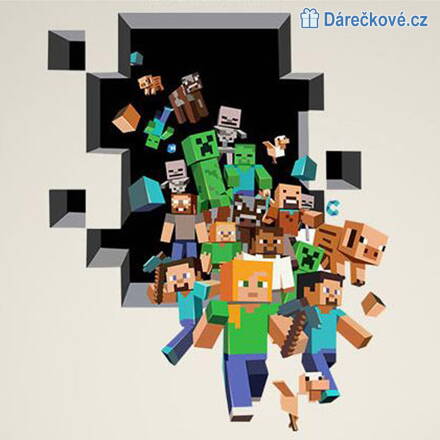 3D samolepka Minecraft, vel. 70x50cm