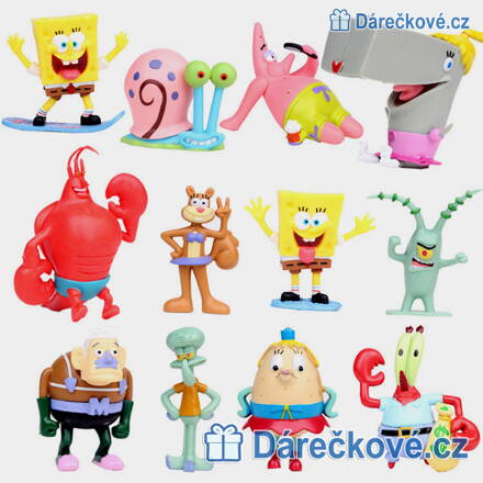 Výjimečná sada figurek z pohádky SpongeBob, 12 ks