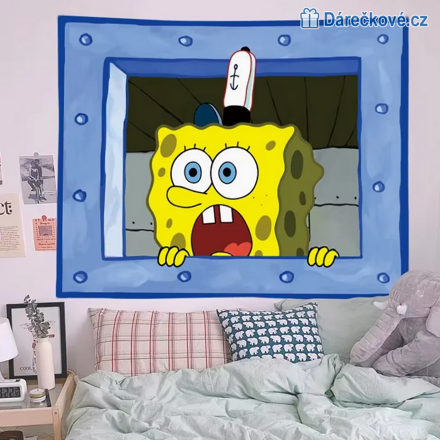 Spongebob, samolepka na zeď, vel. 100 x 70cm Spongebob