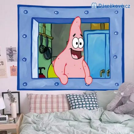 Spongebob, samolepka na zeď, vel. 100 x 70cm Patrik
