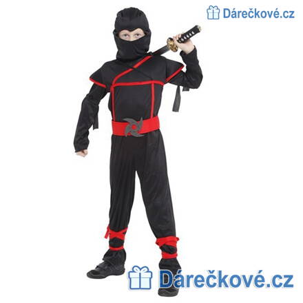 Karnevalový kostým Ninja černo-červený