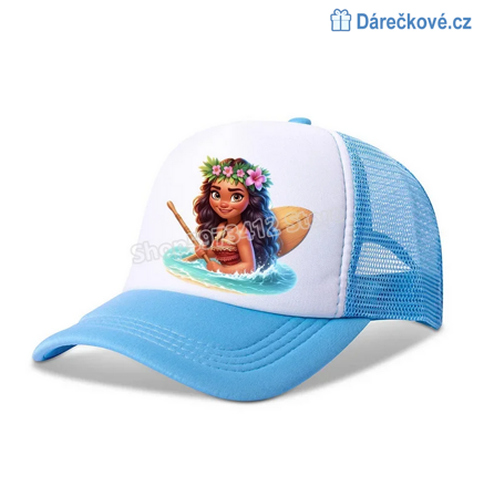 Dětská kšiltovka z pohádky Odvážná Vaiana (Moana) - modrá