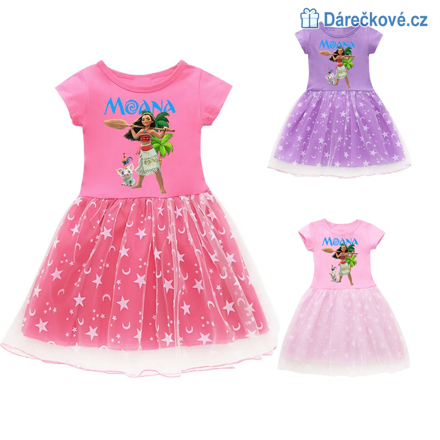 Krásné letní dívčí šaty s motivem Odvážná Vaiana (Moana)