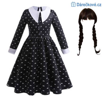 Šaty pro dívky ze seriálu Wednesday (Wednesday Addamsová), typ 2