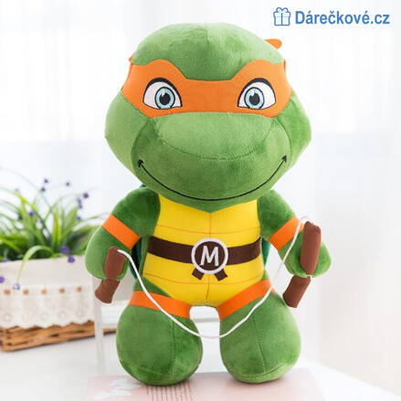 Plyšová Ninja želva 25/40cm - Michelangelo 