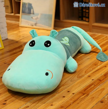 Plyšový hroch 100cm modrý