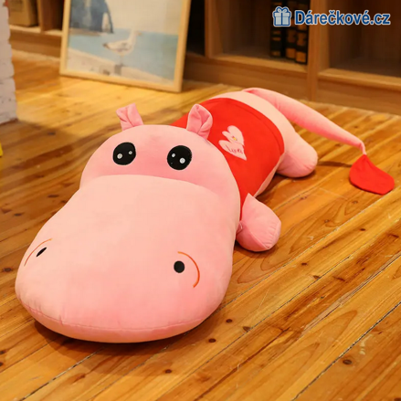 Plyšový hroch 100cm růžový