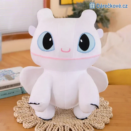 Plyšový drak Light Fury z filmu Jak vycvičit draka 30cm