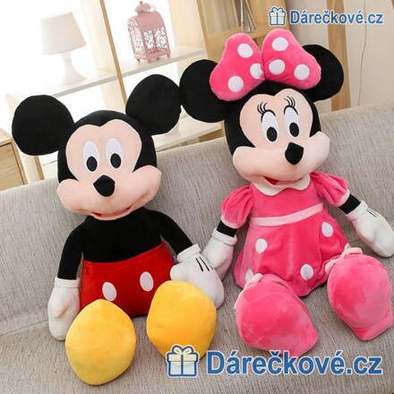 Plyšové hračky Micky Mouse a Minnie, 2ks, vel. 25cm 