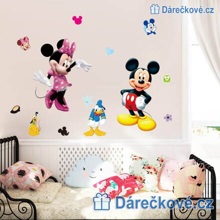 Mickey, Minnie a kamarádi z Mickeyho klubíku, samolepka na zeď, vel 70x50 cm