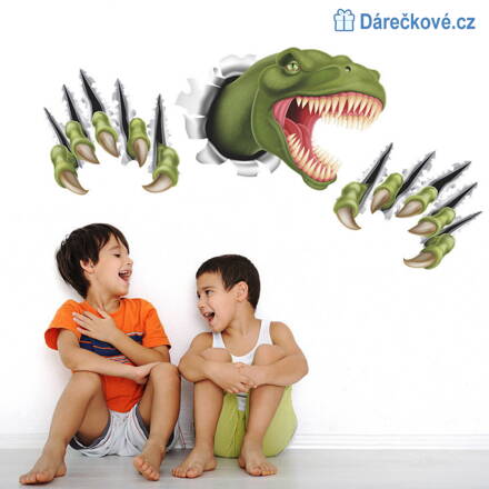 3D dinosaurus, samolepka na zeď