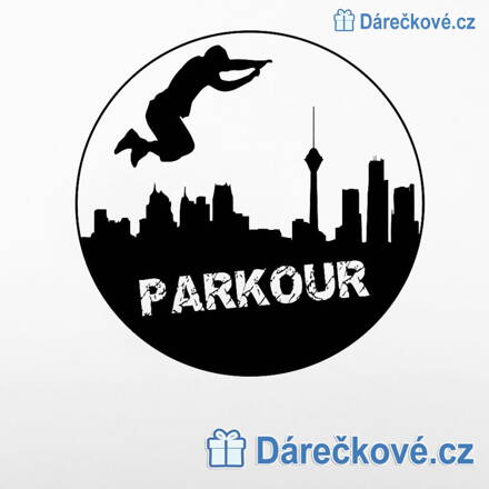 Parkour – kulatá samolepka na zeď, průměr 56cm