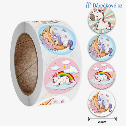 500 ks samolepek Jednorožec / Unicorn 