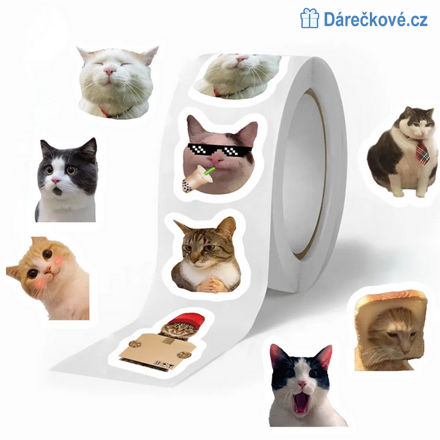 500 ks samolepek Kočky