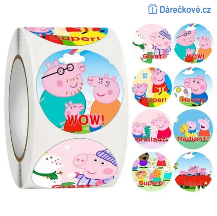 500 ks samolepek Prasátko Peppa - Pepina (Peppa Pig)