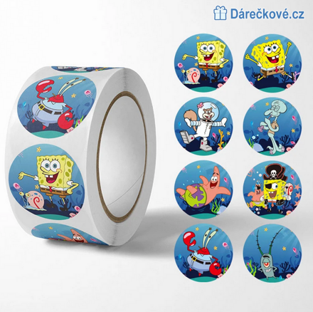 500 ks samolepek Spongebob. typ 1