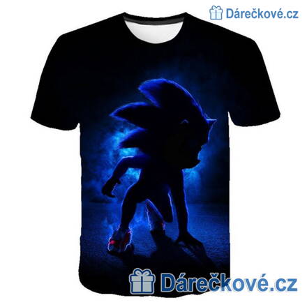 Dětské tričko z pohádky Ježek Sonic černé, typ 2