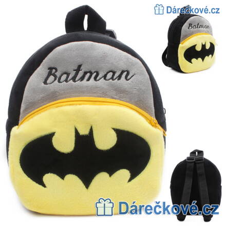Dětský plyšový batoh (batůžek) s motivem Batman