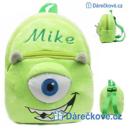 Dětský plyšový batoh (batůžek) s motivem Příšerky s.r.o. - Mike Wazowski