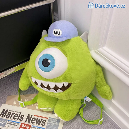 Dětský plyšový batoh (batůžek) s motivem Příšerky s.r.o. - Mike Wazowski